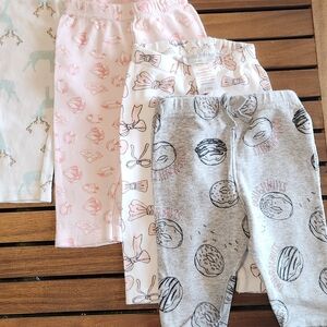 Rosie Pope Pink and Gray Pajama Bottoms Soft and Cozy